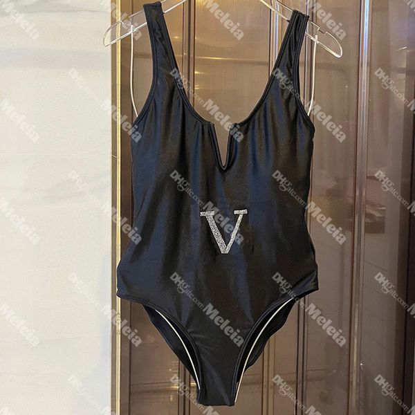 

designer swim wear women v neck swimsuit italy fashion swimwear printed bikini for womens letter bathing suits one piece swimsuits, Black