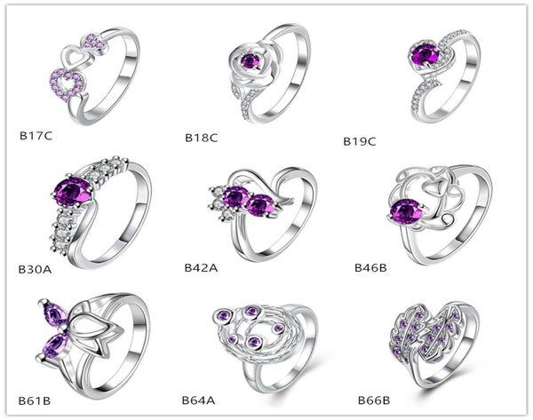 

brand new mixed style fashion purple gemstone 925 silver plate ring emgr25lotus planet plated sterling silver ring 10 pieces a lo6049270