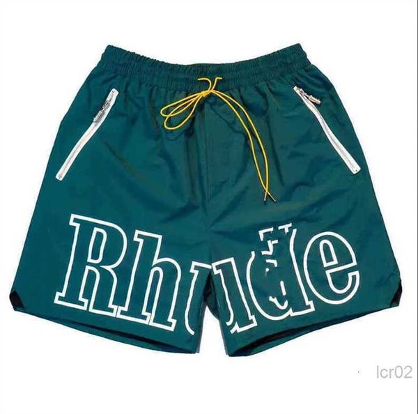 

summer swim short men limited rhude shorts knee length hip hop high street sports training beach pants mens elastic waist mesh, White;black