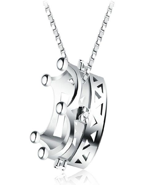 

stereoscopic crown pendant necklaces women necklace box chains girls fashion jewelry birthday gift5140775, Silver