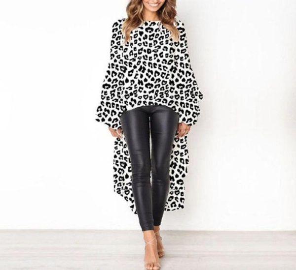 

front short back long womens 2019 and blouses leopard print blouse causal loose ruffle long sleeve ladies blouses blusas9372977, Black;gray