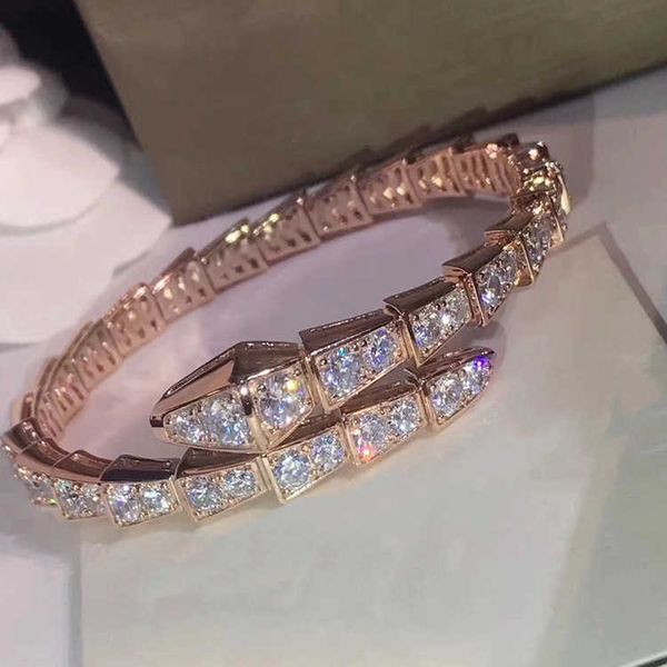 

lingdong snake women's full diamond inner ring hollow out bracelet adjustable v jinbao home same style handpiece, Golden;silver