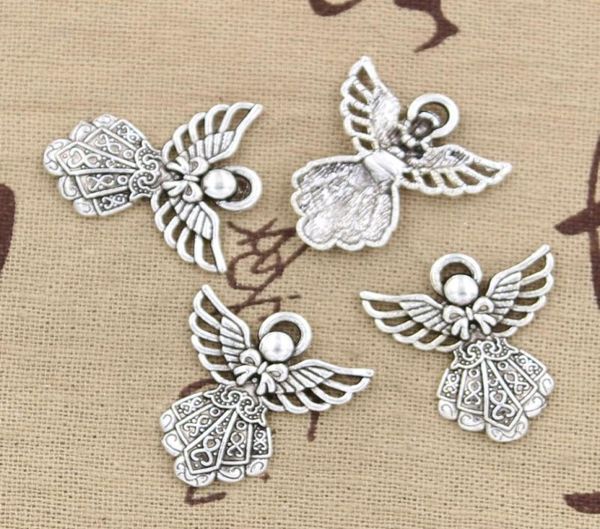 

80pcs charms angel 2623mm antiquezinc alloy pendant fitvintage tibetan silverdiy for bracelet necklace2768382, Bronze;silver