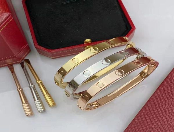 

high end luxury screwdriver love bracelet fashion cuff bracelet 316l stainless steel plated 18k gold jewelry6654165, White