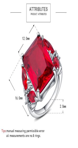 

2018 new fashion euramerican hyperbole big stone ring jewelry creative red gem zircon ring for women bride wedding jewelry anel8604561, Golden;silver