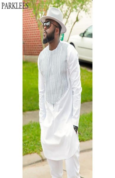 

mens vertical striped white african dashiki shirt 2018 brand slim fit round collar dress shirts men long sleeve african clothing3324665, White;black