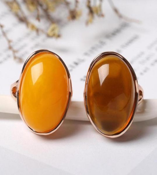 

cluster rings natural baltic amber silver ring adjustable mens women blood fashion jewelry accessories gifts ladies beeswax3217840, Golden;silver