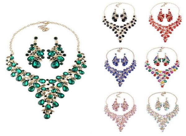 

bridal jewelry sets wedding necklace earring set women party costume accessories jewellery fashion necklace pendant earrings set12377805, Silver