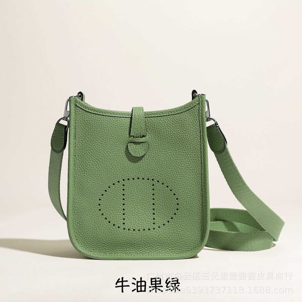 

designer new genuine leather evelynn mini crossbody bag layer togo calf leather lychee pattern bucket women's bag runc
