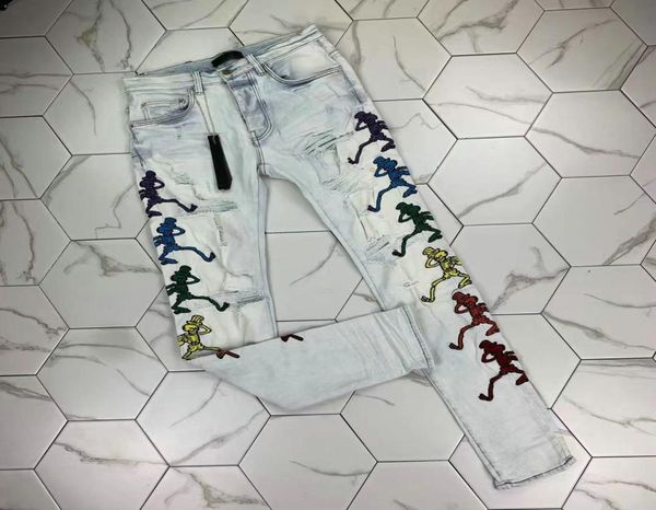 

ph365 men039s distressed ripped skinny jeans fashion mens jeans slim motorcycle moto biker causal mens denim pants hip hop men 5887786, Blue