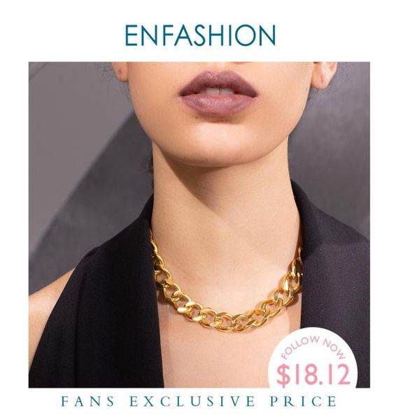 

enfashion punk big strong link chain choker necklace women gold color stainless steel statement necklaces men jewelry p193041 lj203519087, Golden;silver