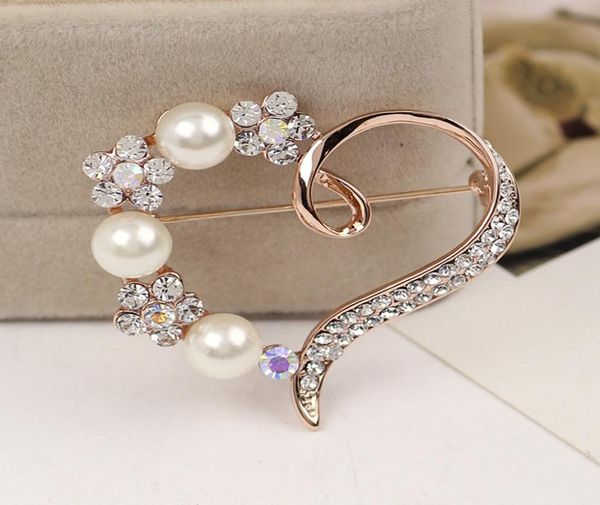 

t women gorgeous heart shape shiny rhinestone brooch pin ps04323670537, Gray