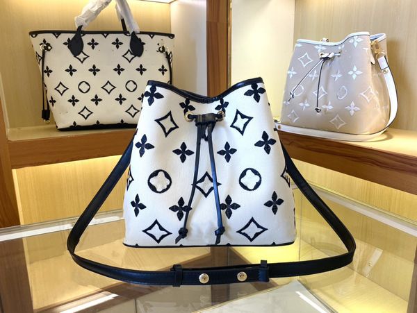 

highs quality designer neonoe bucket bags womens genuine leather shoulder bags embossings totes handbag purse crossbodys bag handbags tote b