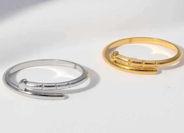 

designer nail ring women luxury designer jewelry couple love rings stainless steel alloy goldplated process fashion accessories n7016213, Silver