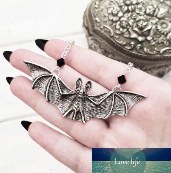 

new fashion vintage punk gothic beads bat pendant chain necklace for women animals choker collar hip hop girls jewelry gift factor8662506, Silver