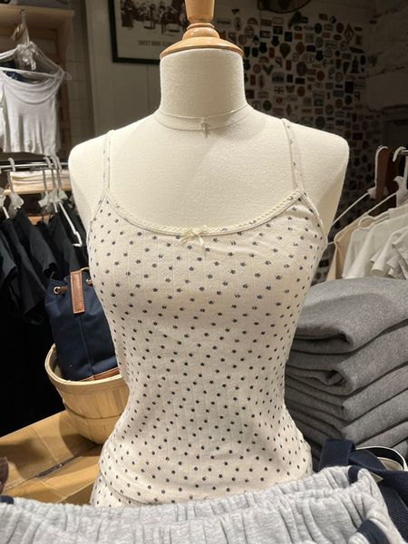 

women's tanks camis fashion printed ultra-thin vest for women's summer retro cute beige bow soft cotton y2k vest harajuku sweet sl, White