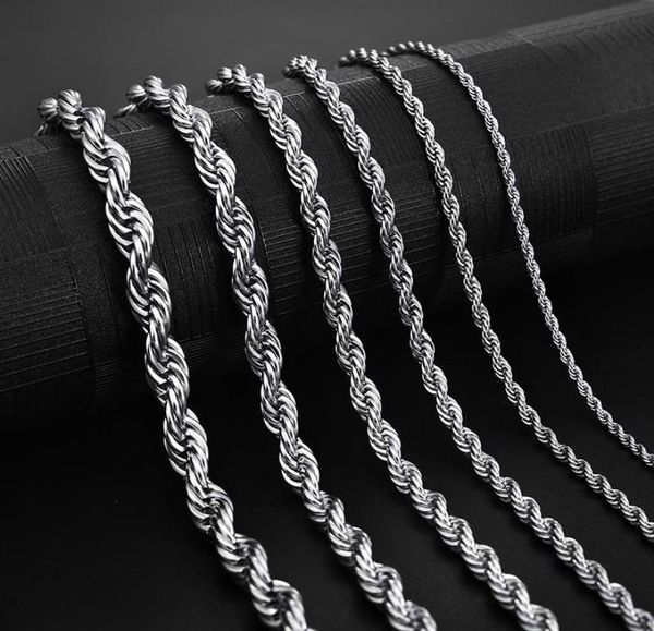 

stainless steel rope chain necklace 25mm never fade waterproof choker necklaces men women hip hop jewelry 316l silver chain7513891