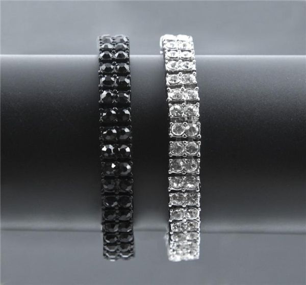 

round cut mens tennis bracelet zirconia triple lock hiphop jewelry cubic luxury crystal cz men fashion charm bracelets3434473, Golden;silver