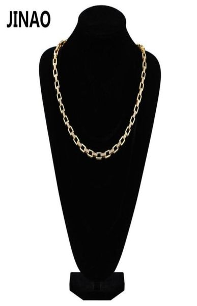 

gold color link chains necklace iced out bling cubic zircon rapper hip hop jewelry 18inch 22inch3437159, Silver