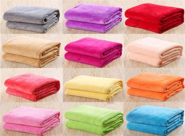 

kids solid color flannel blankets winter warm blankets sofa children swaddling 5070cm baby bed sheet c37435640726