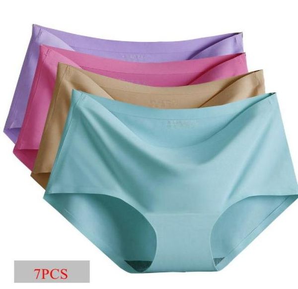 

women039s panties 7 pcs set women underwear comfort underpants ice silk briefs for woman lowrise pantys lingerie8322155, Black;pink