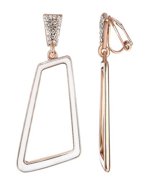 

yoursfs 6 pairsset clip on earrings for women dangle crystal 18k rosewhite gold plated non pierced ears7334604, Silver