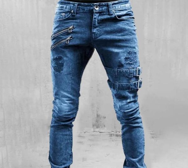 

men039s jeans men beauty excellent stretch trousers lightweight pencil6722274, Blue