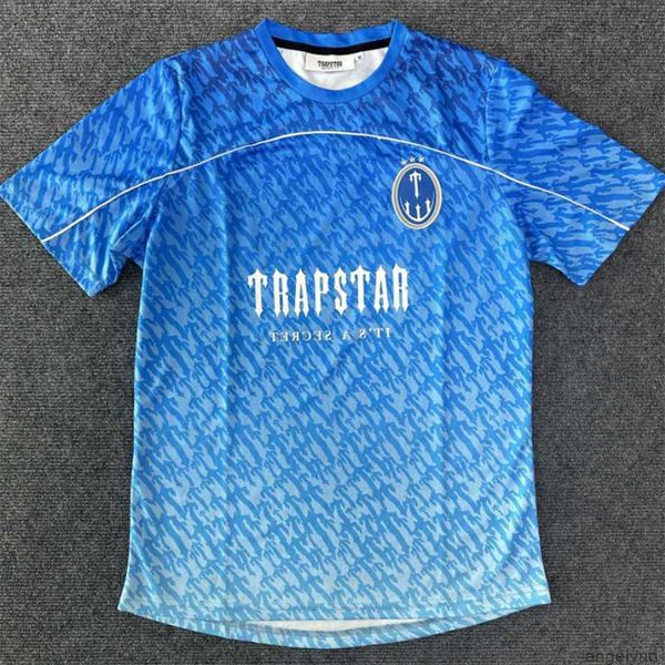 

designer trapstar t mens shirt football jersey mesh blue no.22 summer casual sportswear t-shirt sunscreen short sleeve mava, White;black