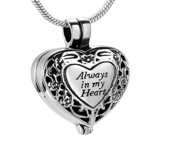 

cremation urns neckalce stainless steel flower heart cremation locket necklace hold gold tube memorial urn jewelry for ashes6331619, Silver