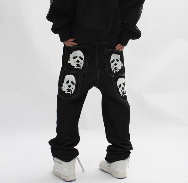 

men039s jeans michael myers baggy man trendyol men skeleton pants y2k print hip hop oversize vintage streetwear wide leg width8465103, Blue