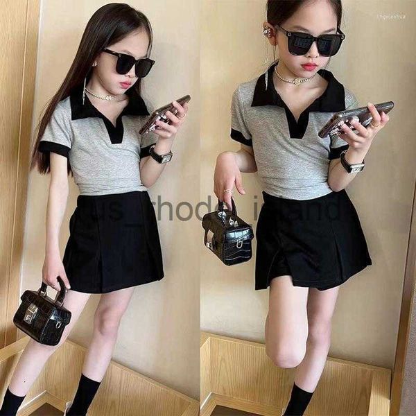 

clothing sets clothing sets summer girls 2 pcs set toddler t shirt skorts kids suits for baby children fashion clothes brand preppy style 4-, White