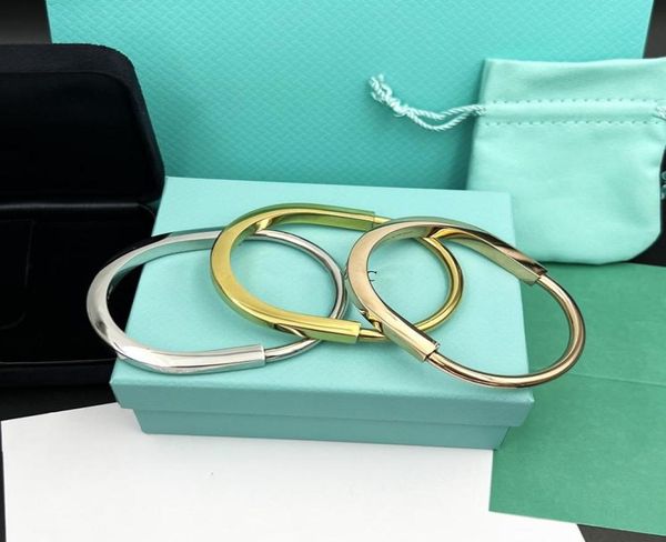 

lock bracelet designer bracelets luxury jewelry for women fashion bangle titanium steel alloy goldplated craft never fade not all8128836, Black