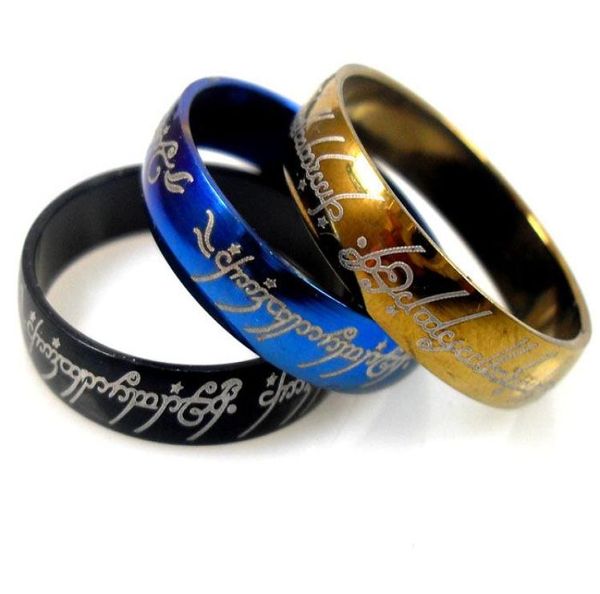 

50pcs stainless steel lord of the rings 6mm width selling whole fashion jewelry lots shippinhg1585732, Silver