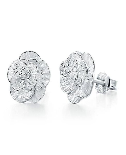 

omhxzj whole studs fashion jewelry the love of romantic and elegant cherry blossoms 925 sterling silver stud earrings ys269739842, Golden;silver