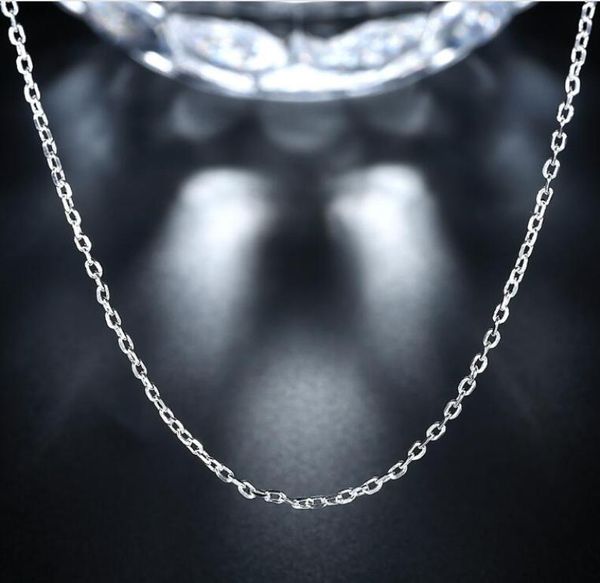

2mm 925 sterling silver plated square word chain 16 18 20 22 24inch mc12 women 925 silver plate lobster clasps smooth chains neckl5857420