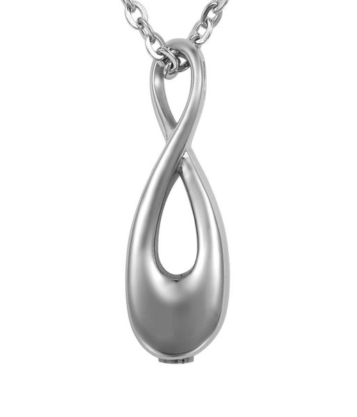 

lily stainless steel silver infinite love cremation jewelry ashes pendant keepsake memorial urn necklace with gift bag and chain8611713