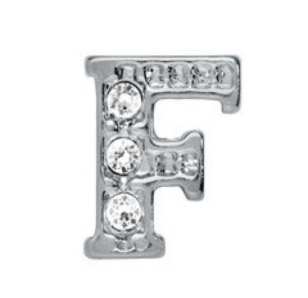 

whole 20pcs crystal silver alphabet letter quot f quot floating locket charm fashion jewelry findings gift for friends5638525, Bronze;silver