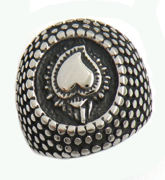 

fanssteel stainless steel vintage mens or wemens jewelry dot around love heart ring lucky ring 13w557044364, Silver