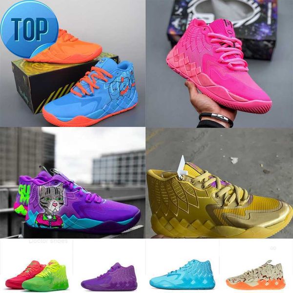 

mens lamelo ball basketball shoes mb 01 rick morty blue orange red green aunt pearl pink purple cat carton melo sneakers tennis with box