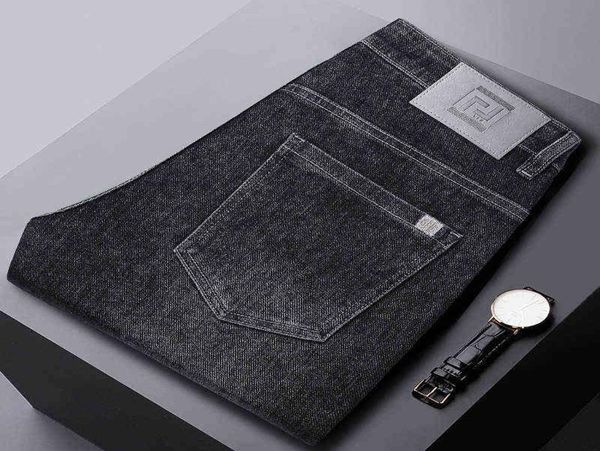 

black men039s grey jeans men039s slim fit small straight tube long pants autumn elastic casual korean version trend8390494, Blue