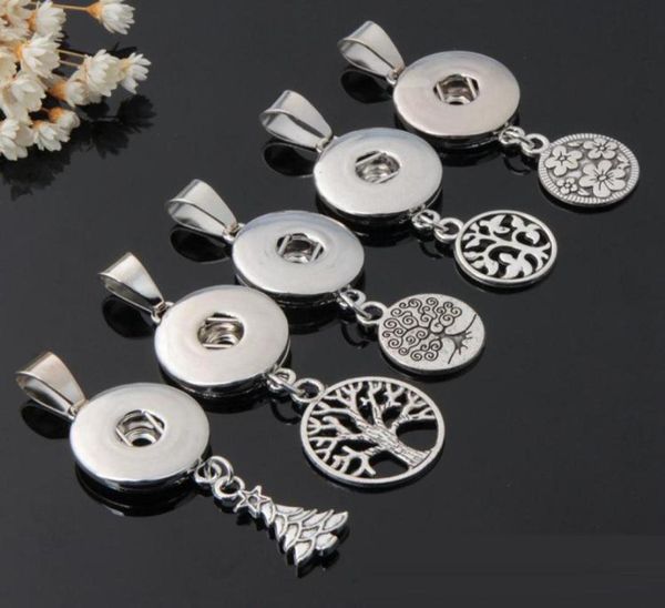 

noosa 18mm chunks snap button pendant tree of life mom heart key angel flower charm fit ginger snap necklace bracelet jewelry in b9320208, Silver