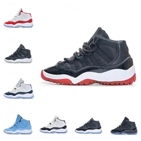 

kids basketball shoes baby 11 11s xi cherry bred cool grey concord unc win like for toddler sneakers fashion tennis shoe size 25-35, Black