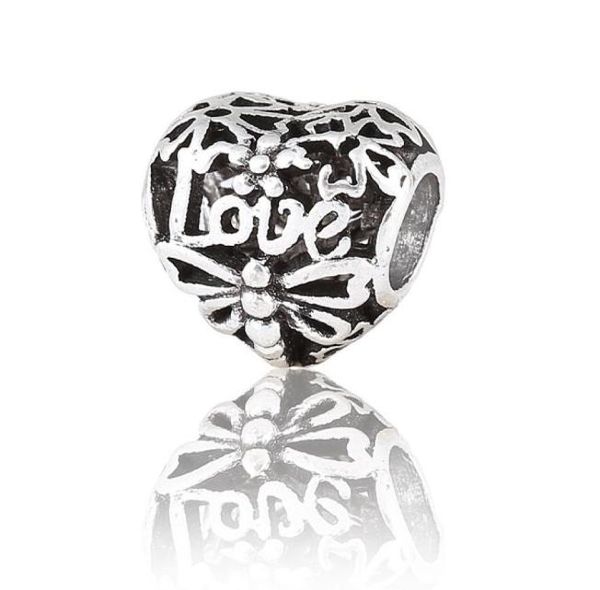 

fits bracelets 30pcs love heart dragonfly pendant dangle charms beads silver charms bead for wholesale diy european necklace jewelry3999339, Black