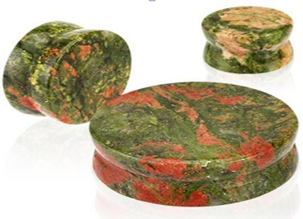 

lot of 40pcs green nature stone double flared expander stretching kit ear flesh plugs tunnel body piercing jewelry 40pcs5856964, Silver