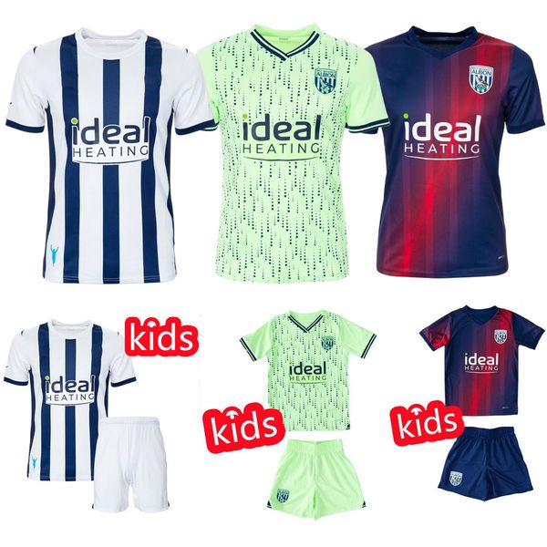 

2023 kids west bromwich albion soccer jerseys 23 24 men kids home away grant swift wallace yokuslu molumby jersey football shirts man, Black;yellow