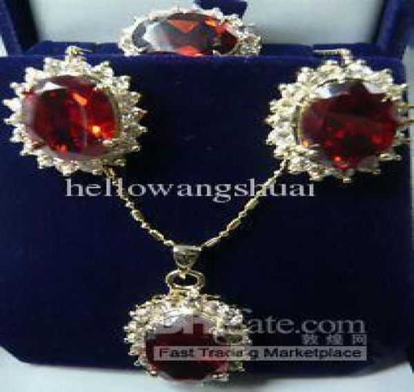 

sri lanka ruby necklace earring ring set 18k gp jewelry sets1635214, Silver