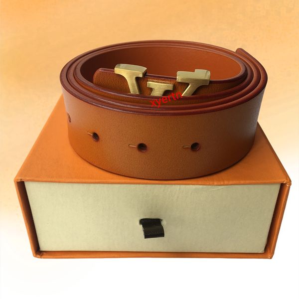 

designer belt for men and women belt 3.8cm width belt brand l buckle v luxury belts genuine leather classic designer woman belt men with box, Black;brown