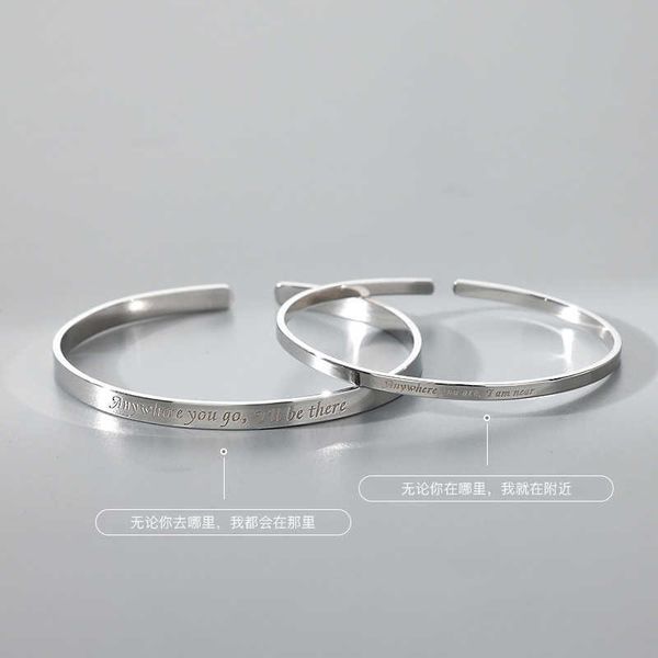 

999 silver bracelets a couple of lovers small design good things valentine's day gifts for men and women, Golden;silver