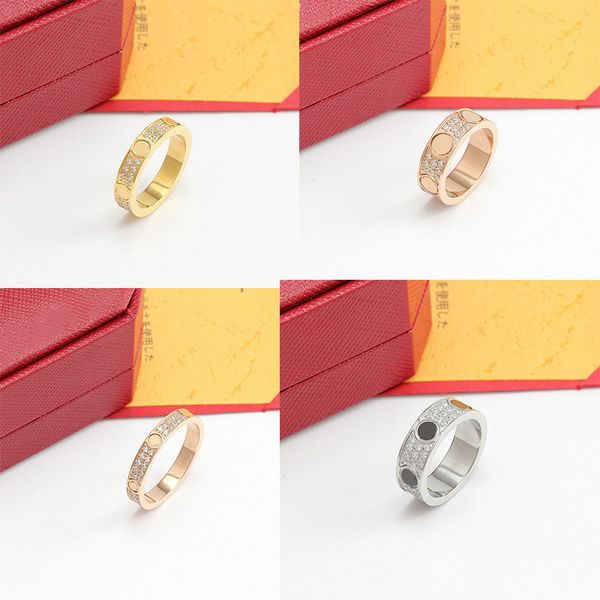 

luxury lover rings for woman designer classic man diamond jewelry wedding party couple ring 18k gold silver rose astness birthday gift size