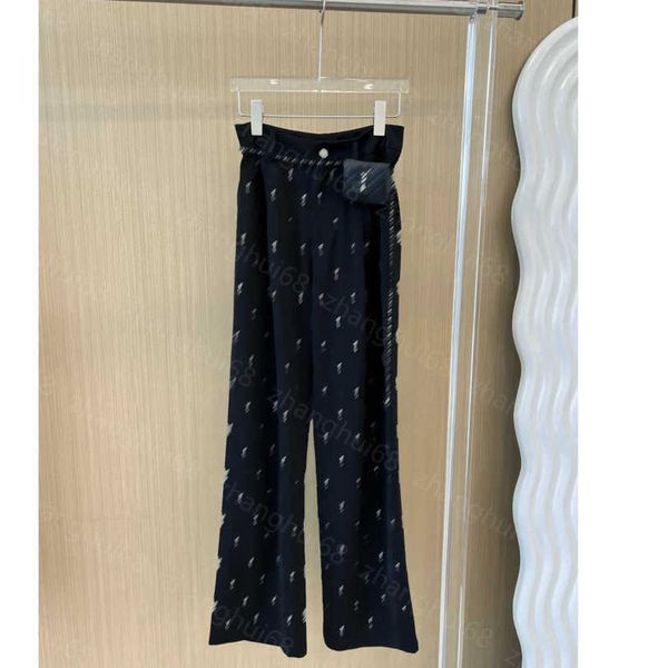 

23ss womens pants womens designer clothing and drilled and full of wide-leg pants and fanny packs women clothing a1, Black;white